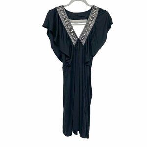 Faith Connexion studded v neck black mini dress